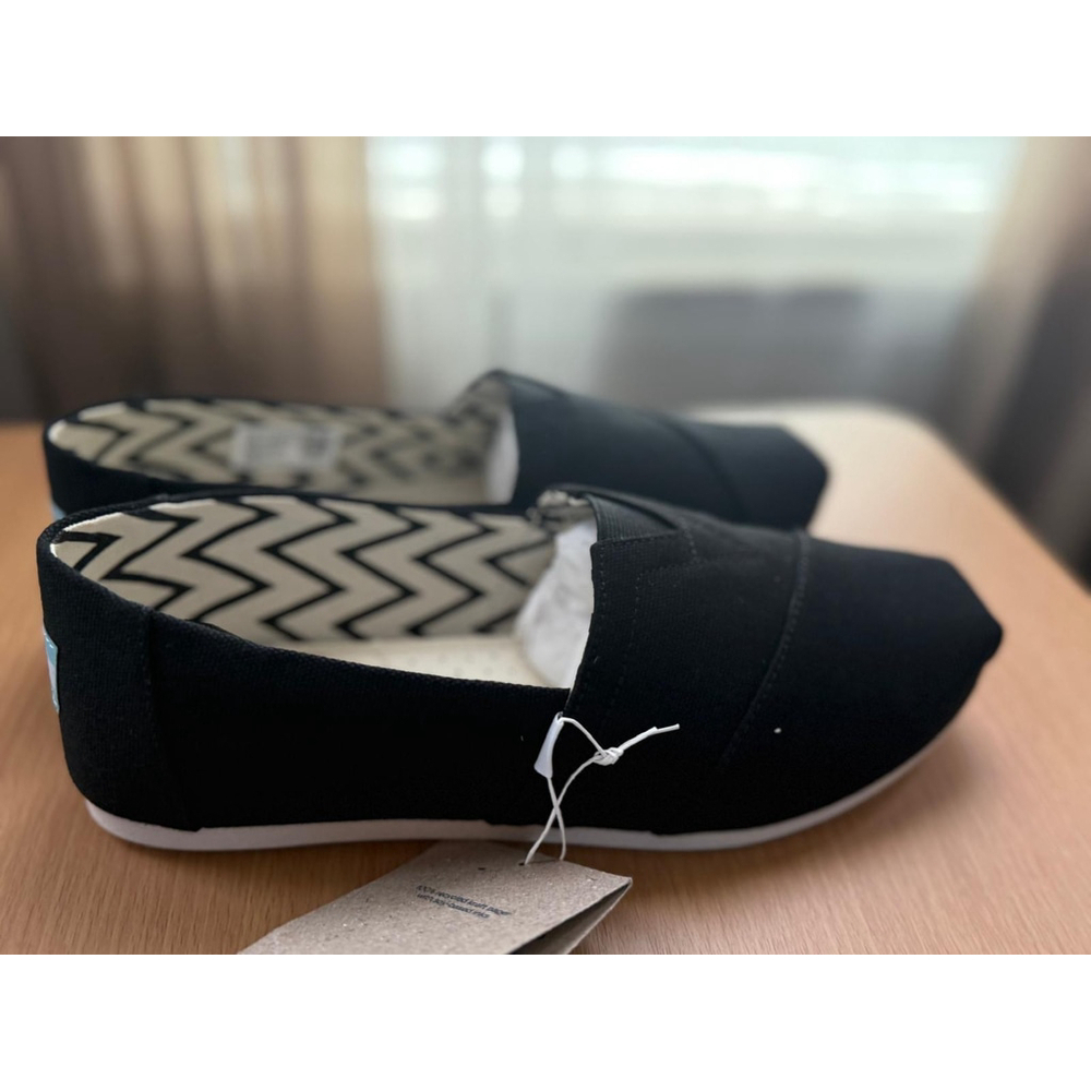 Toms Womens Alpargata Classic BLACK Canvas Slip-On Sneakers SZ 9 W - Picture 9 of 14